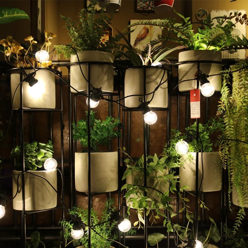 8 meter solar panel LED garland with 10 integrated bulbs