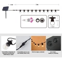 8 meter solar panel LED garland with 10 integrated bulbs