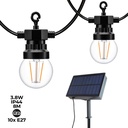 8 meter solar panel LED garland with 10 integrated bulbs
