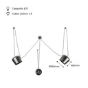 Modern triple pendant light "Blus" - E27