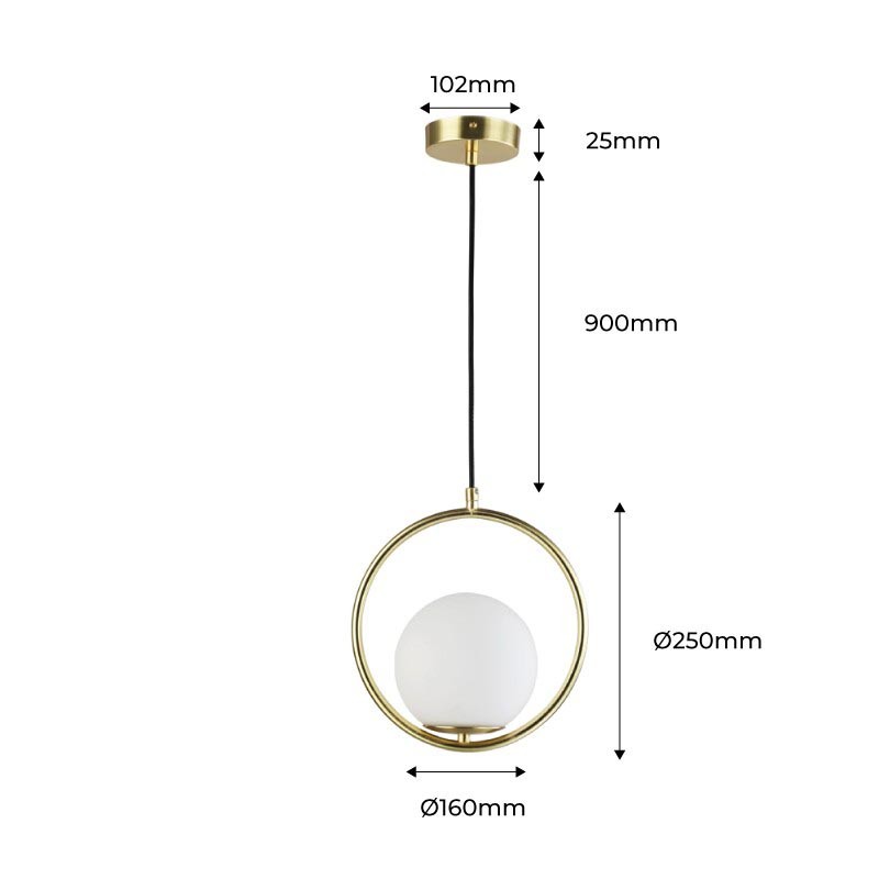 Crystal ball pendant lamp "KATE" - E27