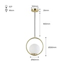 Crystal ball pendant lamp "KATE" - E27