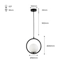 Crystal ball pendant lamp "KATE" - E27