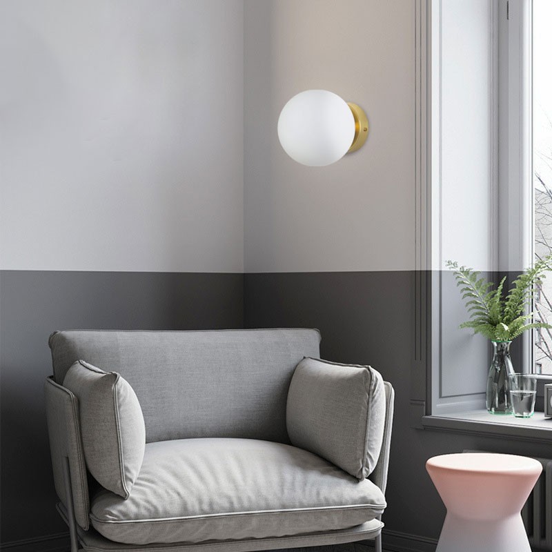 "Rober" crystal ball wall sconce