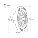 Industrial LED High Bay - LIFUD Driver - 150W - 160lm/W - PHILIPS Chip - Dimmable 1-10V - IP65