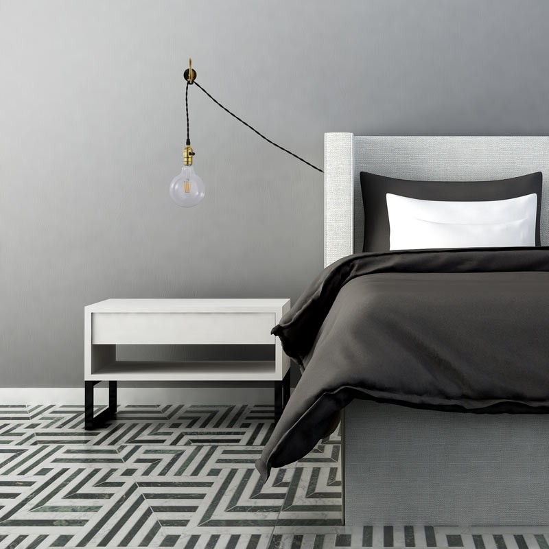 Gold Interior Wall Sconce with Socket and Switch for Bedroom, Staircase, Desk