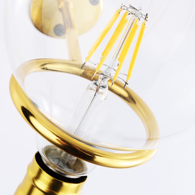 Gold Interior Wall Sconce with Socket and Switch for Bedroom, Staircase, Desk