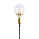 Gold Interior Wall Sconce with Socket and Switch for Bedroom, Staircase, Desk