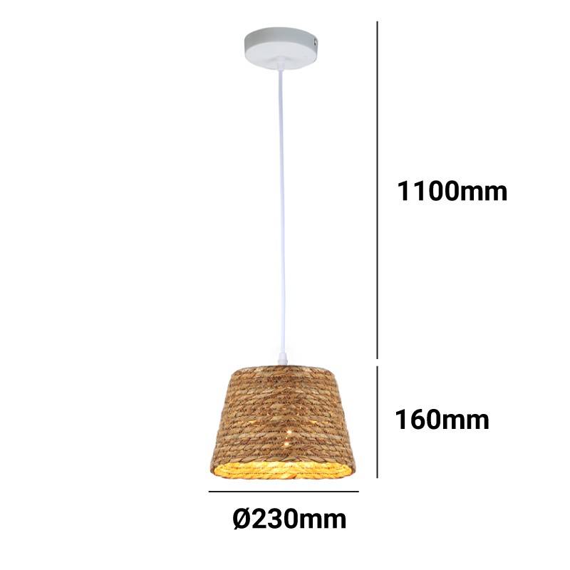 Hemp pendant lamp "Mush" - E27
