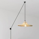 Adjustable wicker pendant lamp "Nona" - with switch and plug - E27
