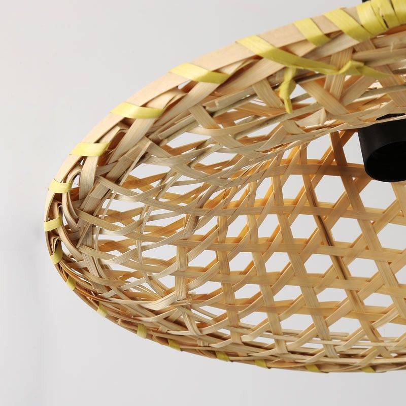 Adjustable wicker pendant lamp "Nona" - with switch and plug - E27