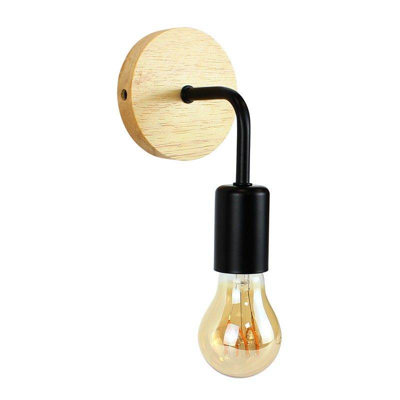 Wood and metal wall sconce "Morgan"