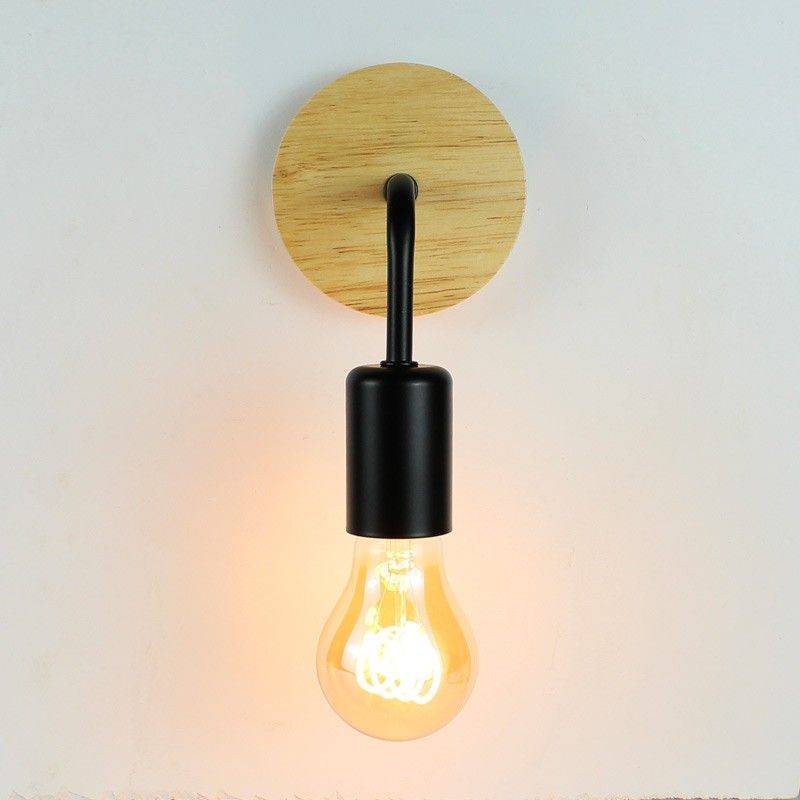 Wood and metal wall sconce "Morgan"