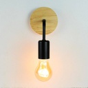 Wood and metal wall sconce "Morgan"