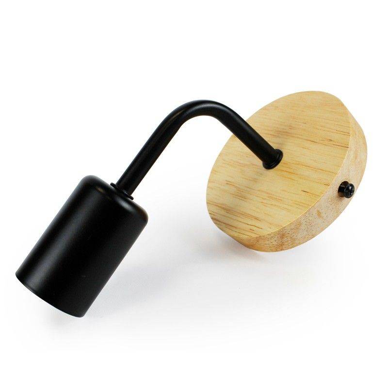 Wood and metal wall sconce "Morgan"