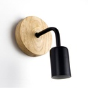 Wood and metal wall sconce "Morgan"