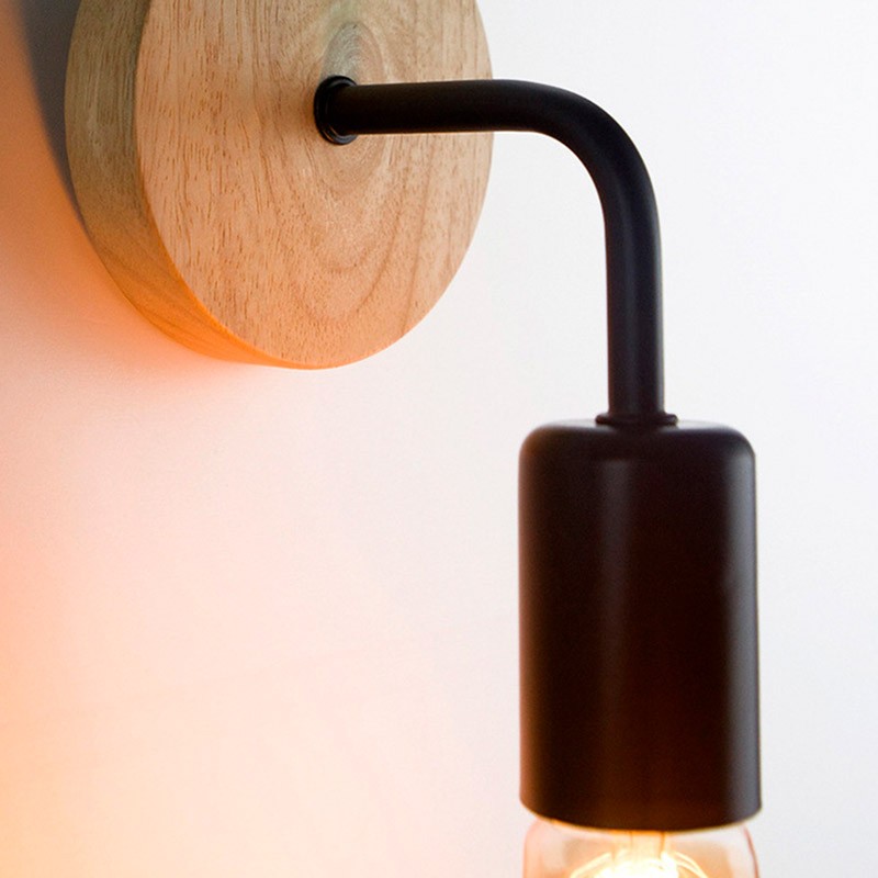 Wood and metal wall sconce "Morgan"