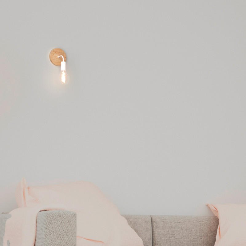 Wood and metal wall sconce "Morgan"