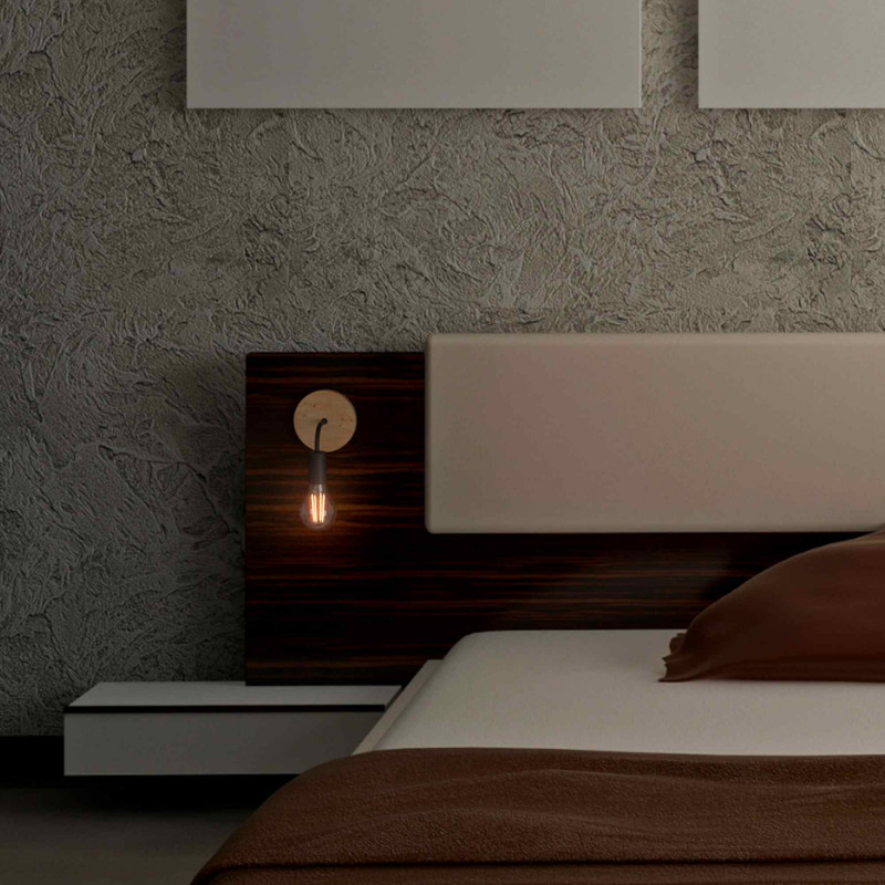 Wood and metal wall sconce "Morgan"