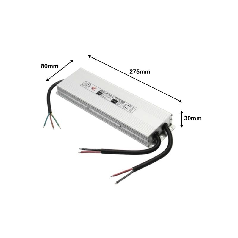 Compact waterproof power supply 12V 300W IP67