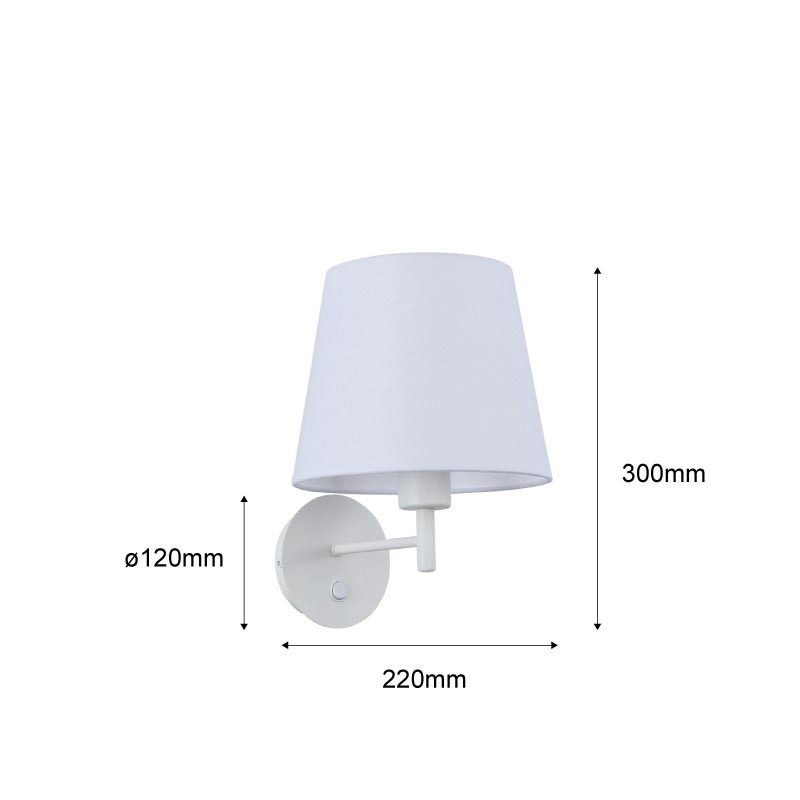 Wall light with shade and switch Classic "RIGA" - E27