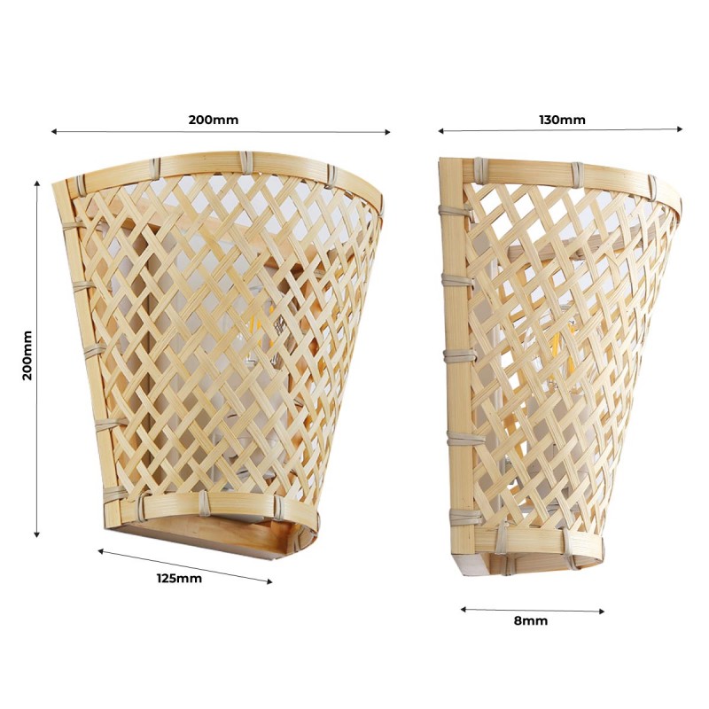 Wicker wall sconce "Pani".