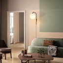 Plug-in crystal ball wall sconce "Bilsen" - E27
