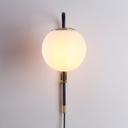 Plug-in crystal ball wall sconce "Bilsen" - E27