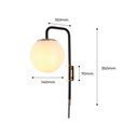 Plug-in crystal ball wall sconce "Bilsen" - E27