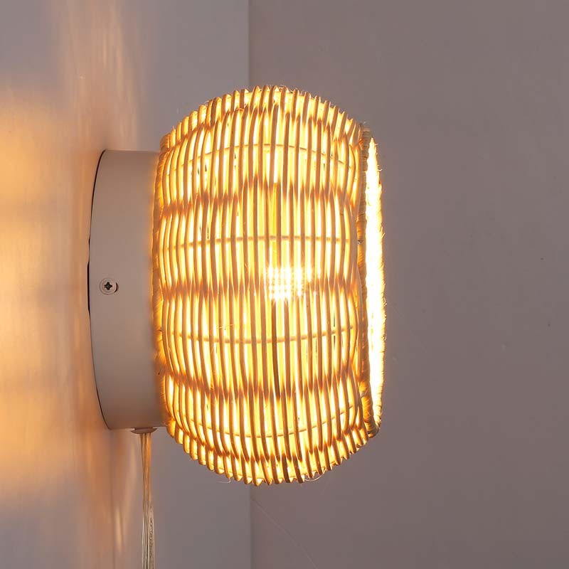 Wicker wall sconce "Berlam".