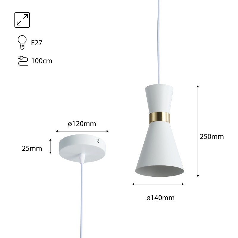 Nordic metal pendant light "Marlon" - E27