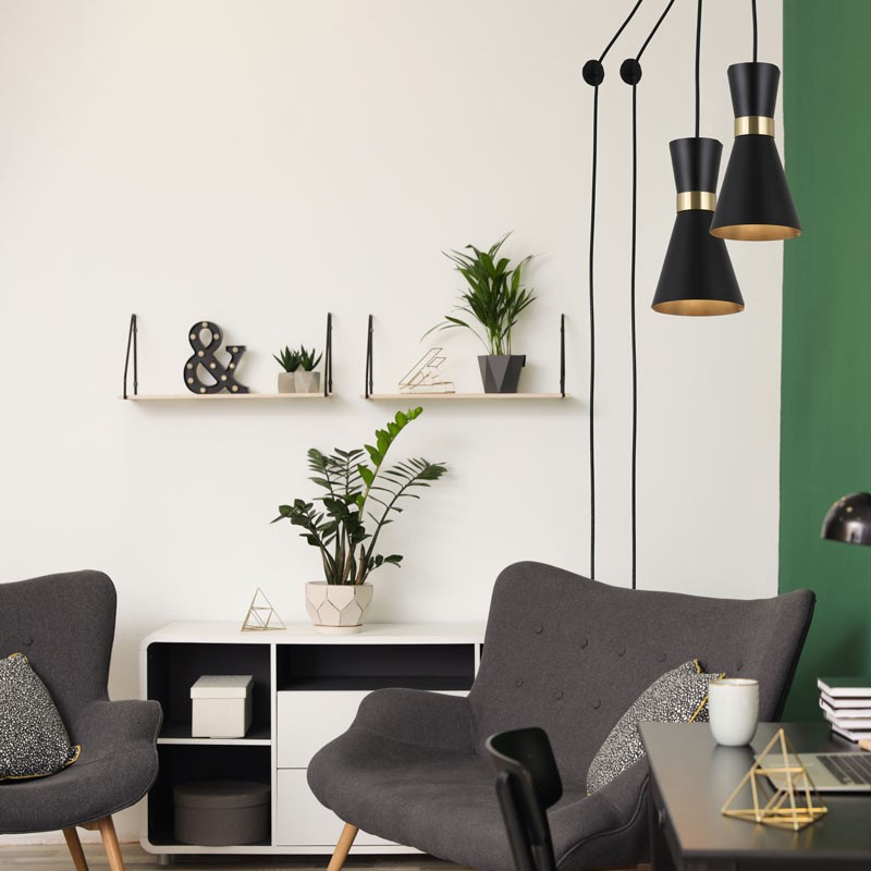 Plug-in metal pendant light "Mir" - E27