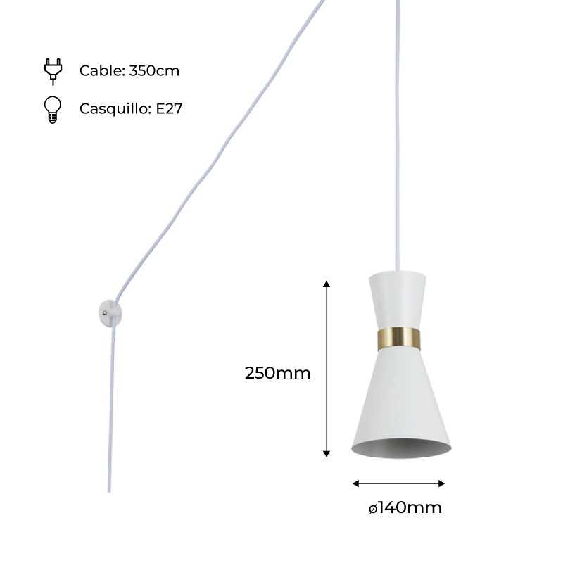 Plug-in metal pendant light "Mir" - E27