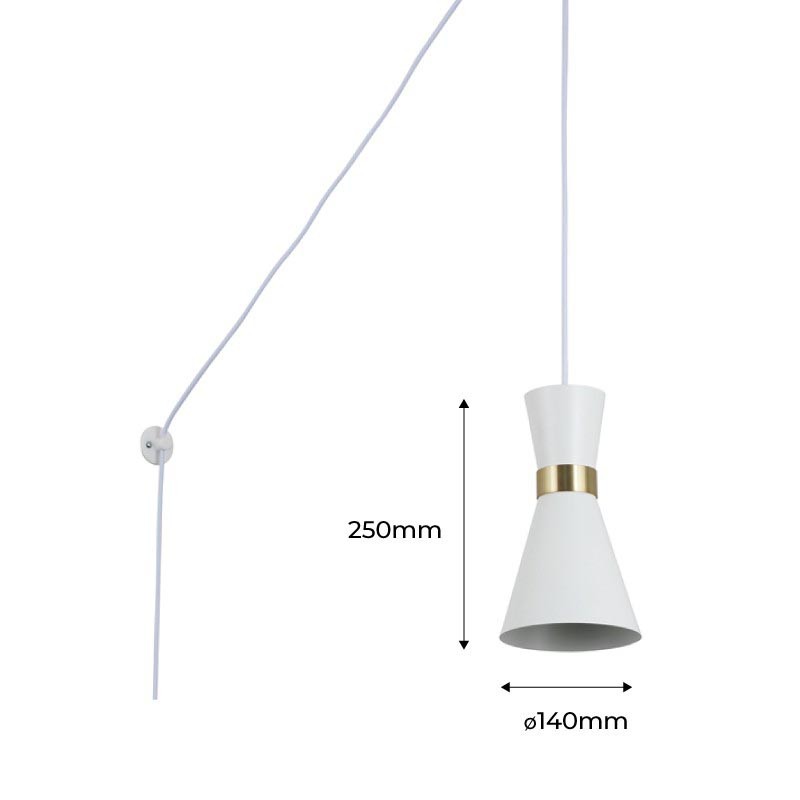 Plug-in metal pendant light "Mir" - E27