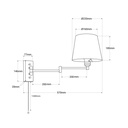 Wall light with articulated arm and "Clark" socket - E27