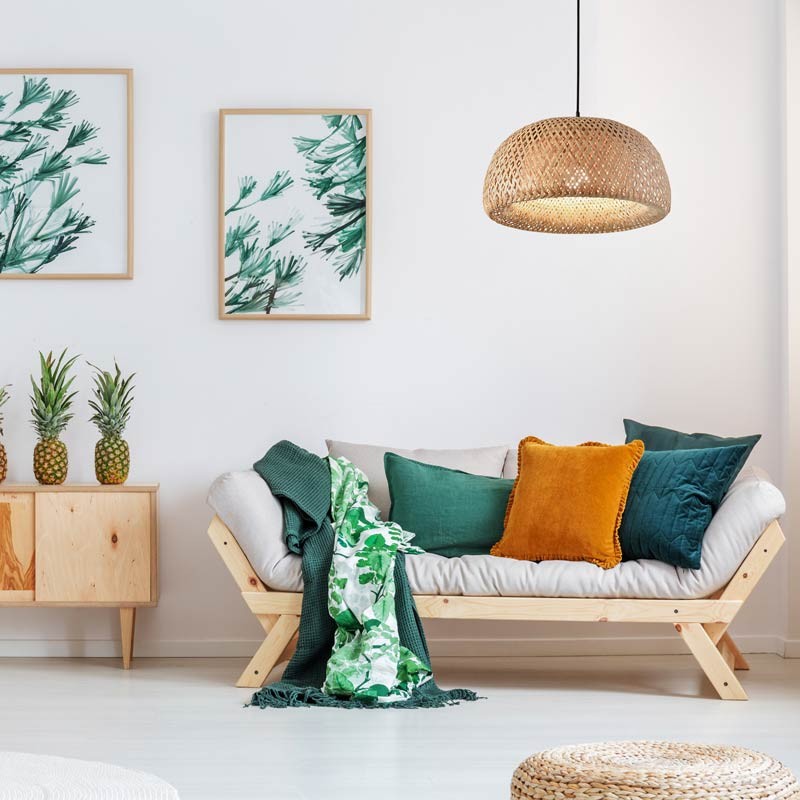 Hanna" wicker pendant lamp