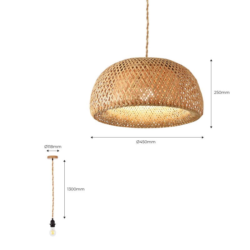 Hanna" wicker pendant lamp