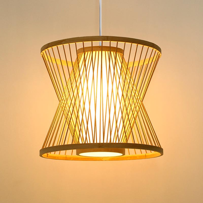 Japanese bamboo pendant lamp "Rise".