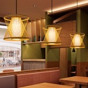 Japanese bamboo pendant lamp "Rise".