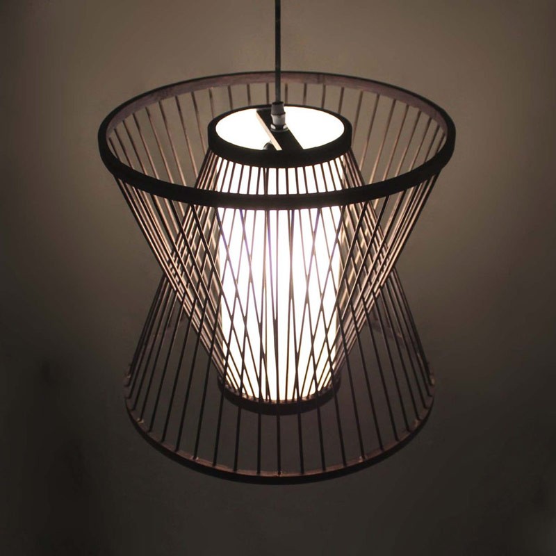 Japanese bamboo pendant lamp "Rise".