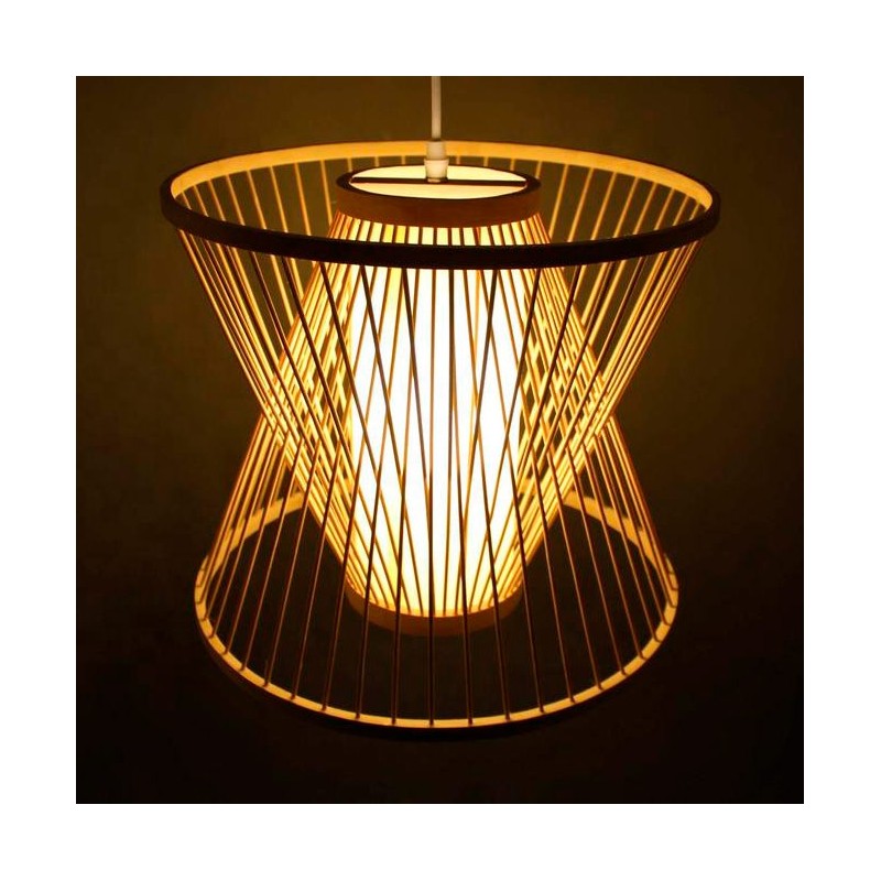 Japanese bamboo pendant lamp "Rise".