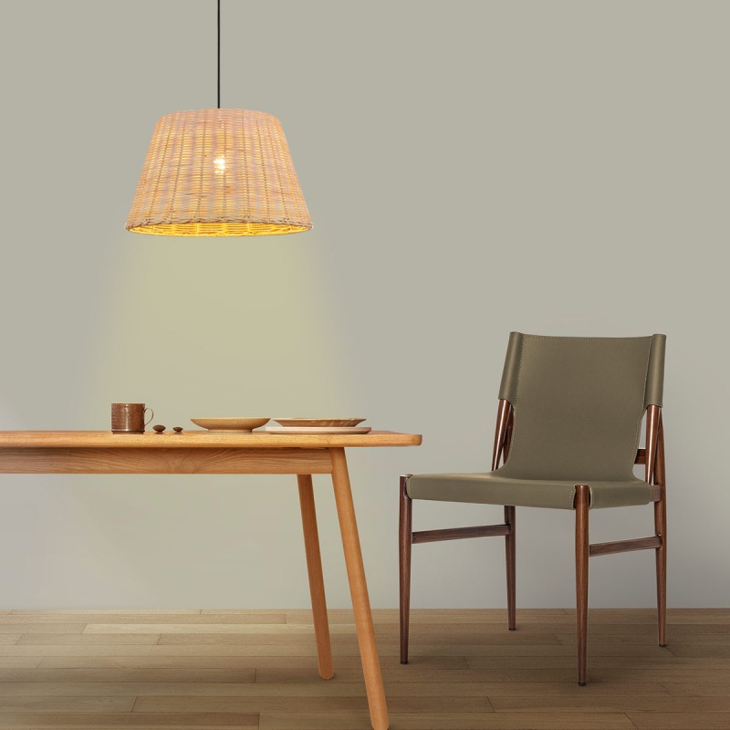 Wicker pendant lamp "Hank".