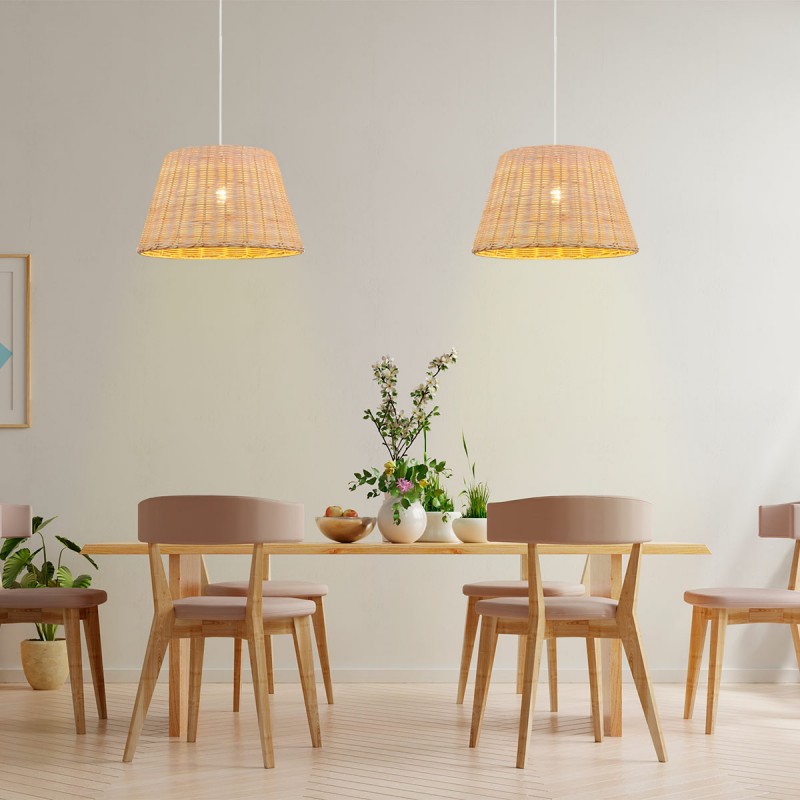 Wicker pendant lamp "Hank".