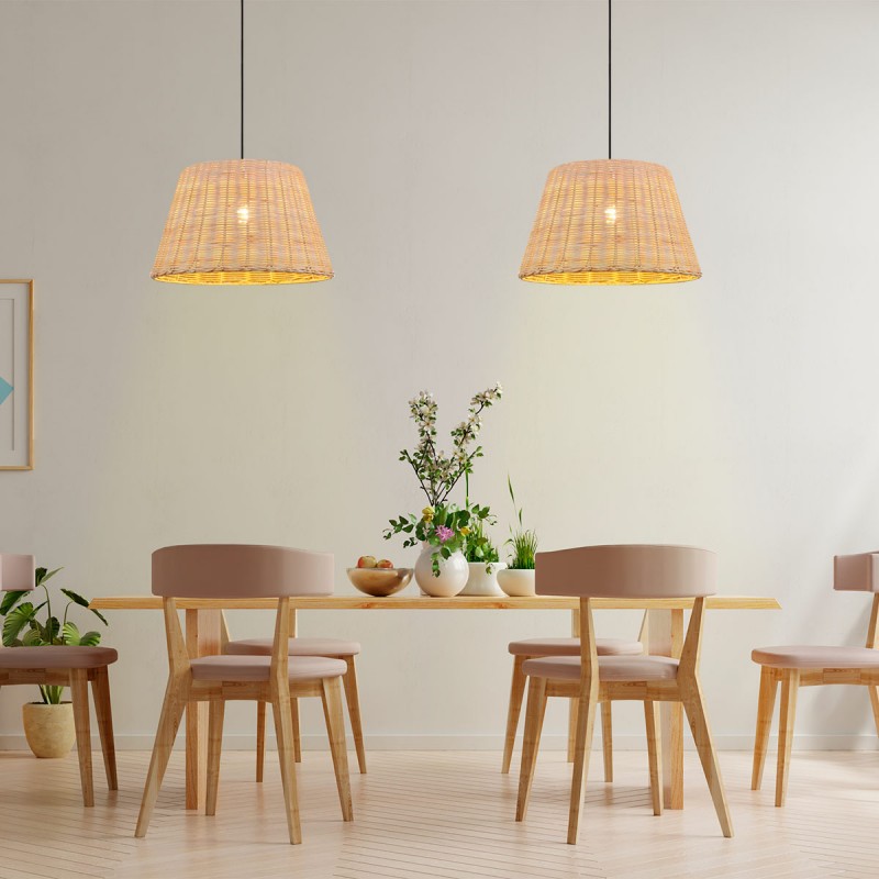Wicker pendant lamp "Hank".