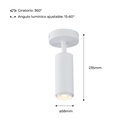 Adjustable LED Ceiling Light 8W - Adjustable Angle - 2800K