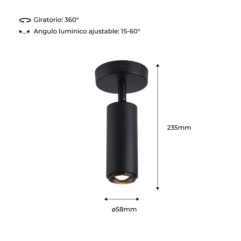 Adjustable LED Ceiling Light 8W - Adjustable Angle - 2800K