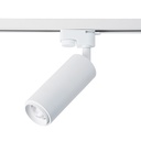 Single-phase track spotlight with adjustable light angle and 8W articulated spotlight in 2800K