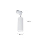 Single-phase track spotlight with adjustable light angle and 8W articulated spotlight in 2800K