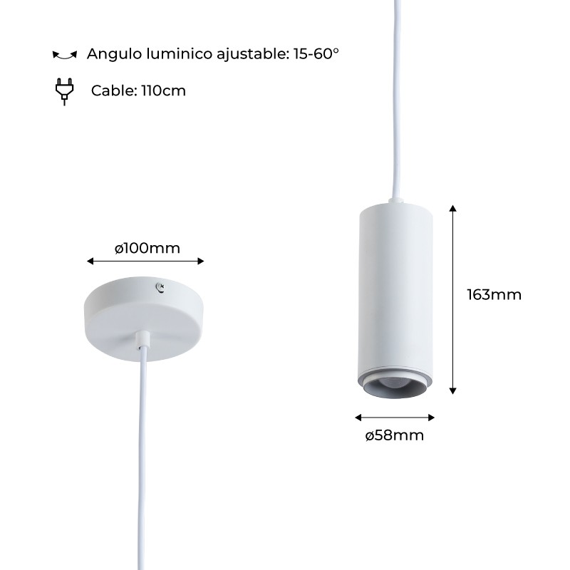Modern pendant lamp 8W - Adjustable angle - 2800K