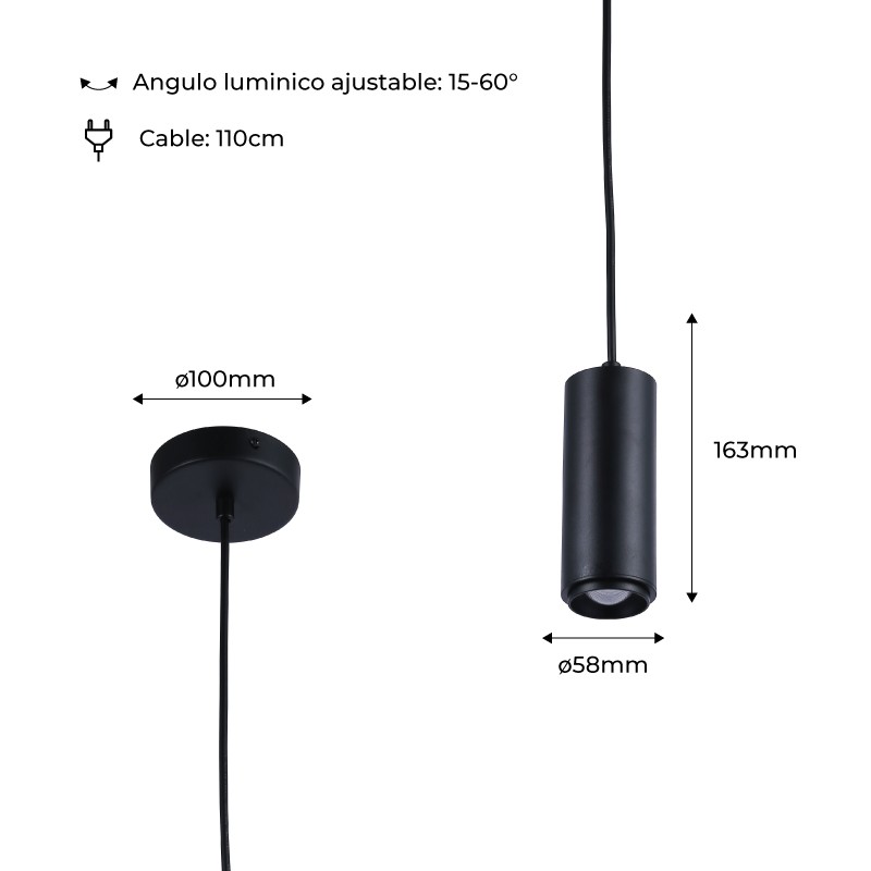 Modern pendant lamp 8W - Adjustable angle - 2800K